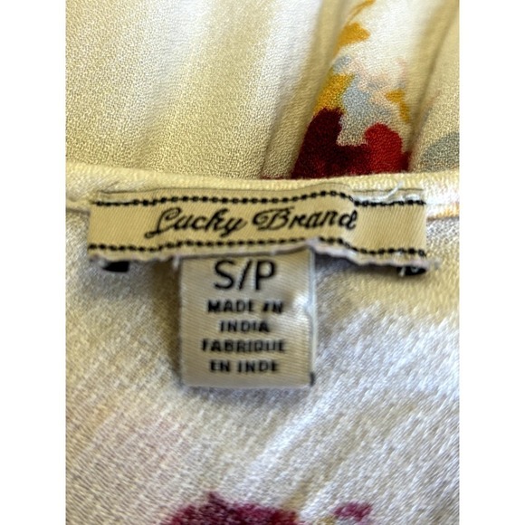 Lucky Brand cream floral maxidress, small, coastal, beach, flowy, wedding - Picture 5 of 7
